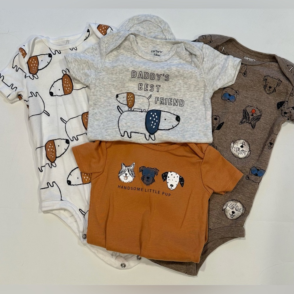 24 Months Set of 4 Carters Dog Themed Onesie Bundle